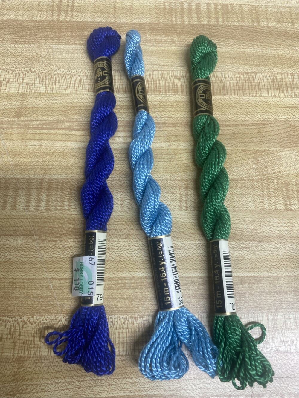 3 Skeins DMC Cotton Perle #3 Pearl Embroidery Floss Thread 15m/5g New